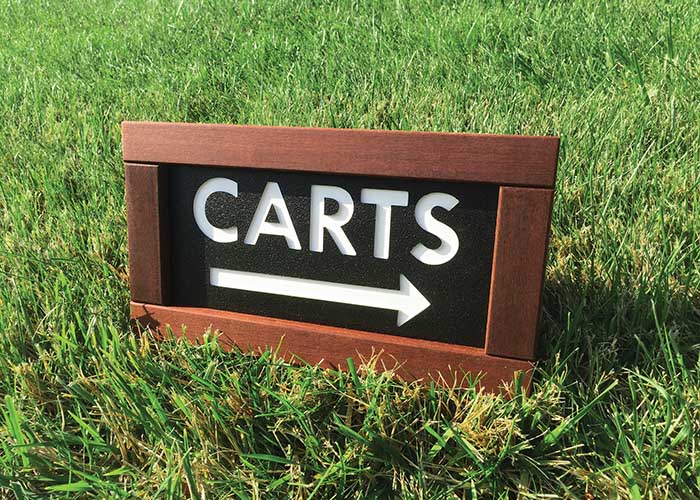 custom golf course directional sign