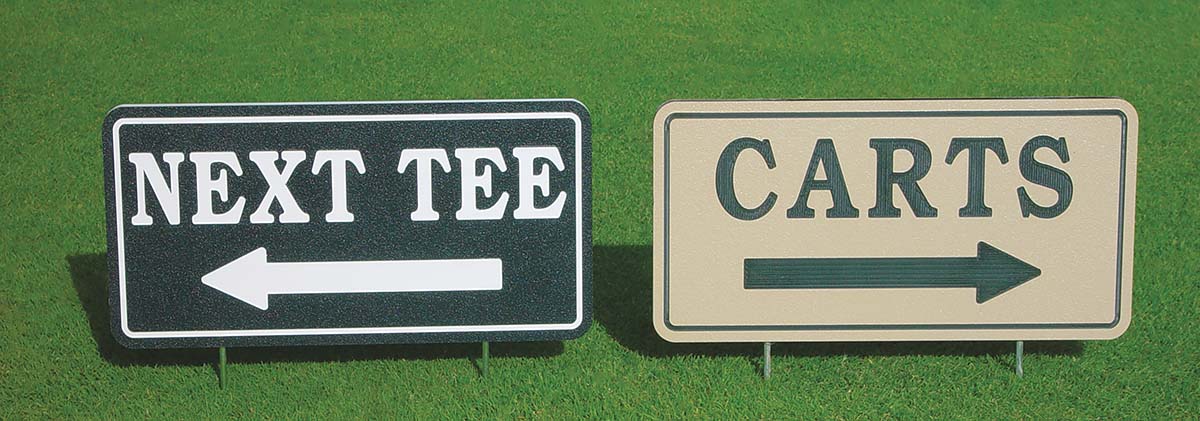 golf course directional signs