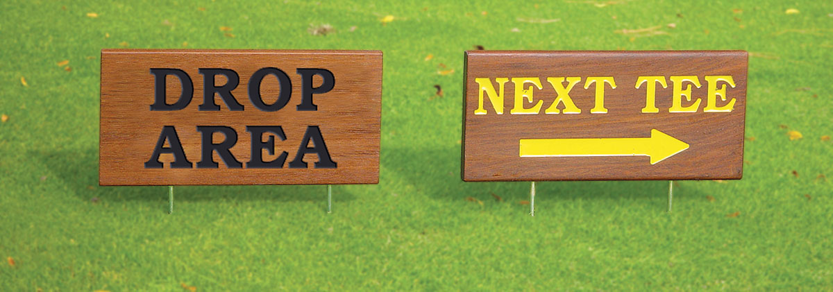 golf course directional signs