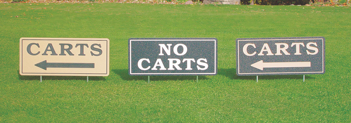 golf course directional signs